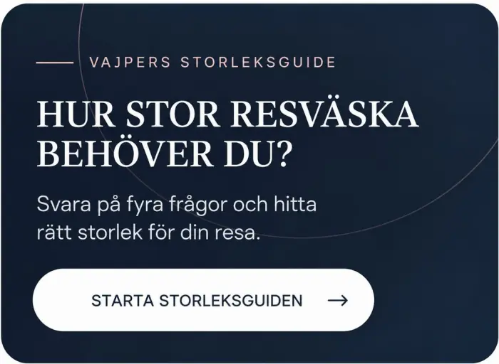 Hur stor resväska behöver du? Starta Vajpers storleksguide