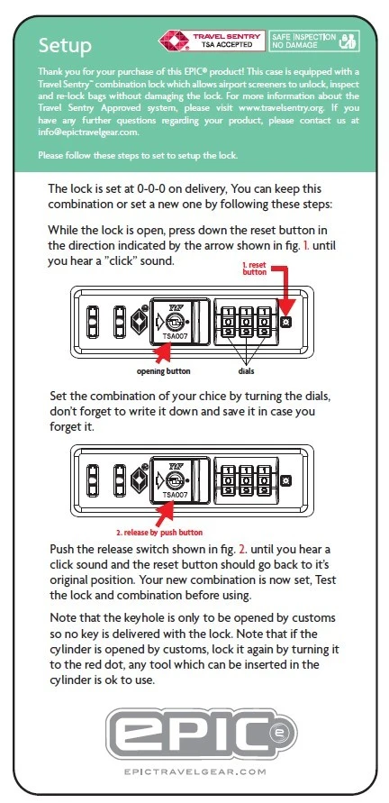Tsa Lock Setup